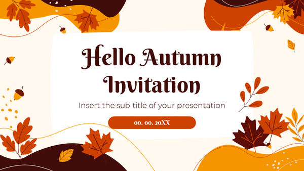 Hello Autumn Invitation Free Google Slides PowerPoint Template