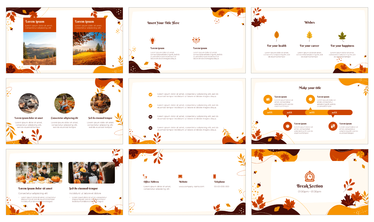 Hello Autumn Invitation PowerPoint Template Free Download