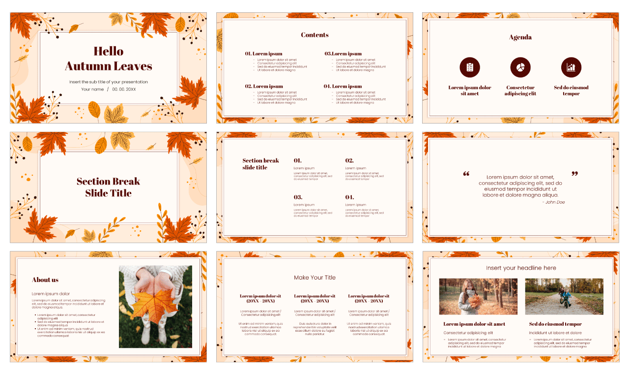 Hello Autumn Leaves Free Google Slides Theme and Template