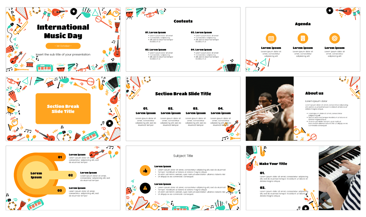 International Music Day Free Google Slides Theme Template