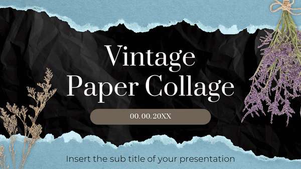 Vintage Paper Collage Free Google Slides PowerPoint Template