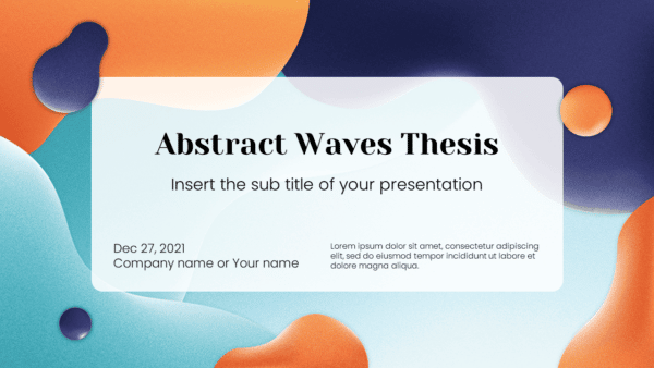 Abstract Waves Thesis Free Google Slides PowerPoint Template