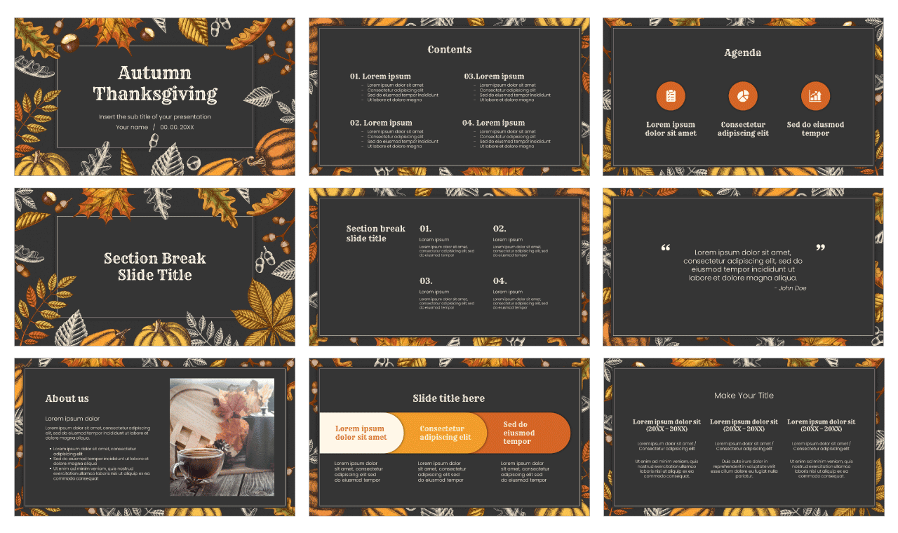 Autumn Thanksgiving MK Plan Free Google Slides Template