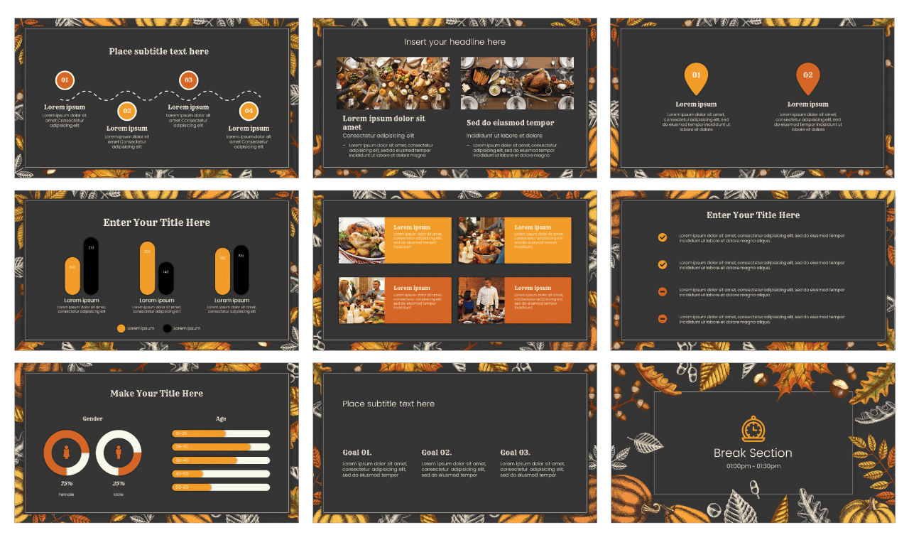 Autumn Thanksgiving MK Plan PowerPoint Template Free Download