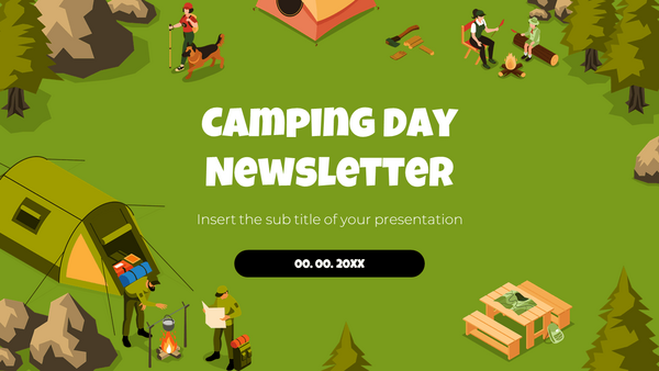 Camping Day Newsletter Free Google Slides PowerPoint Template