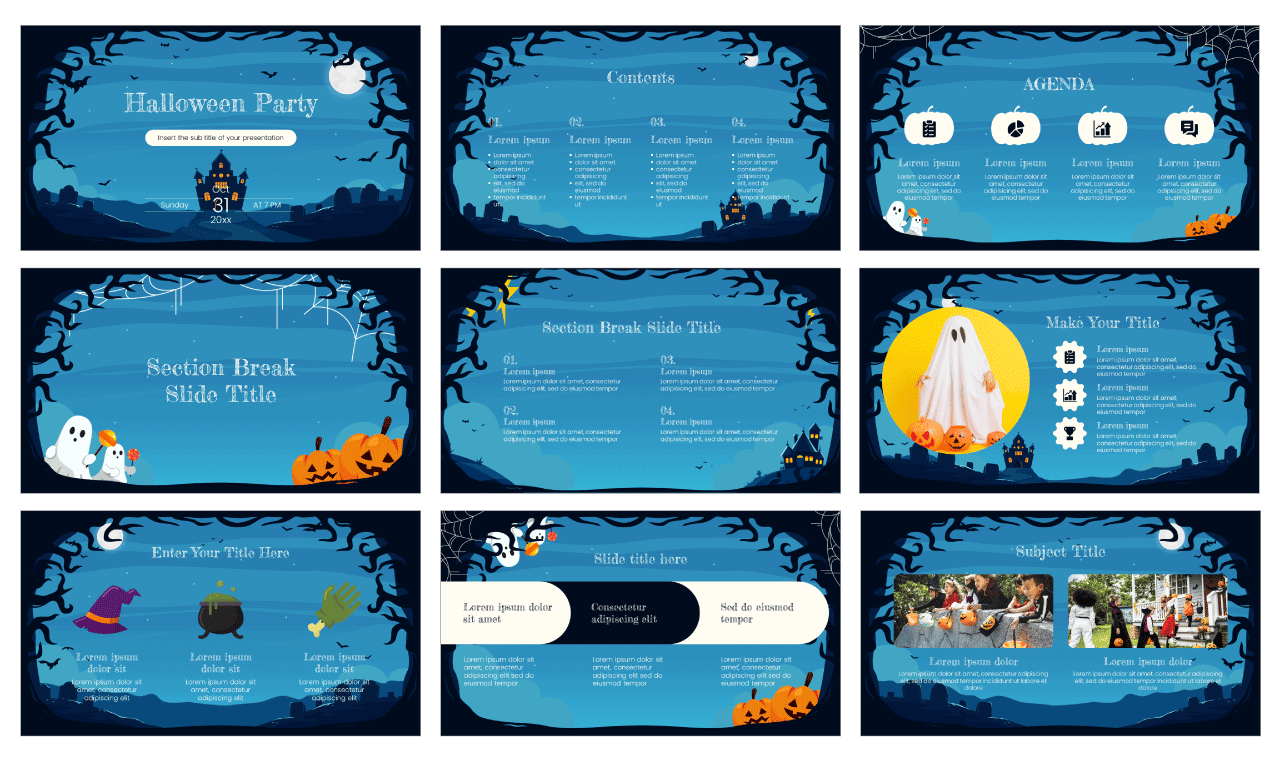 Happy Halloween Greetings Free Google Slides Template Theme