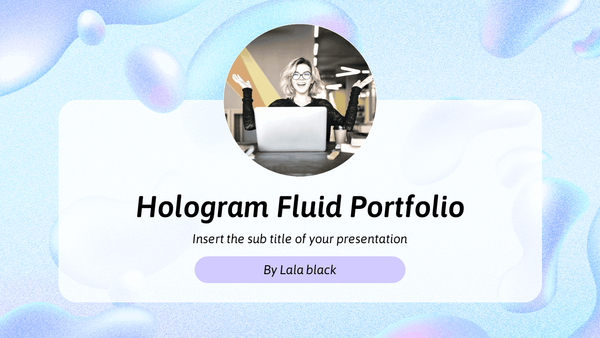 Hologram Fluid Portfolio Free Google Slides PowerPoint Template