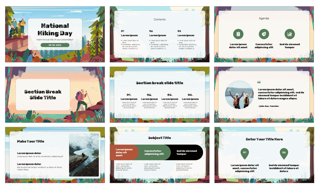 National Hiking Day Free Google Slides Template and Theme