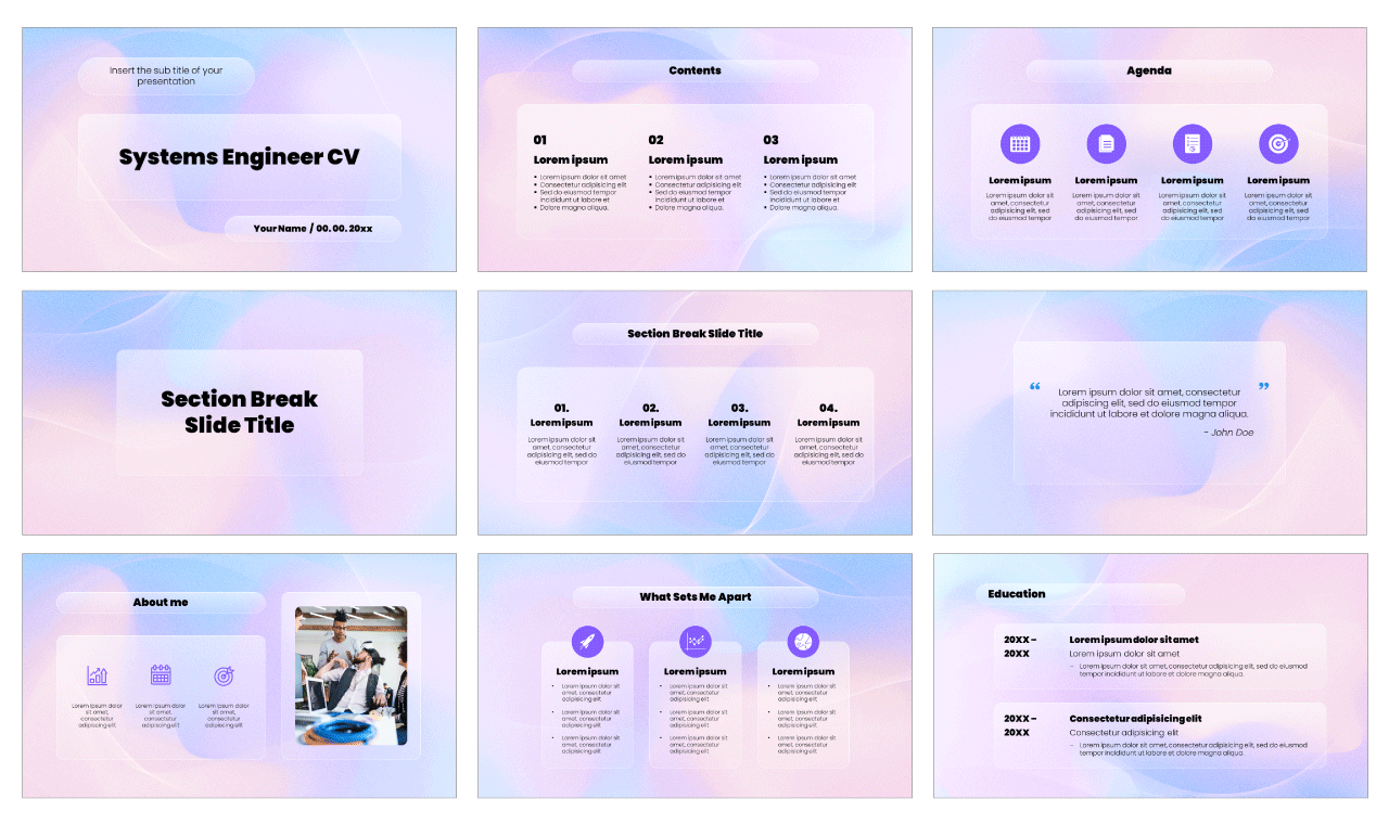 Systems Engineer CV Free Google Slides Template Theme