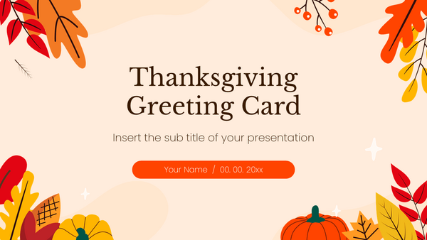Thanksgiving Greeting Card Google Slides PowerPoint Template