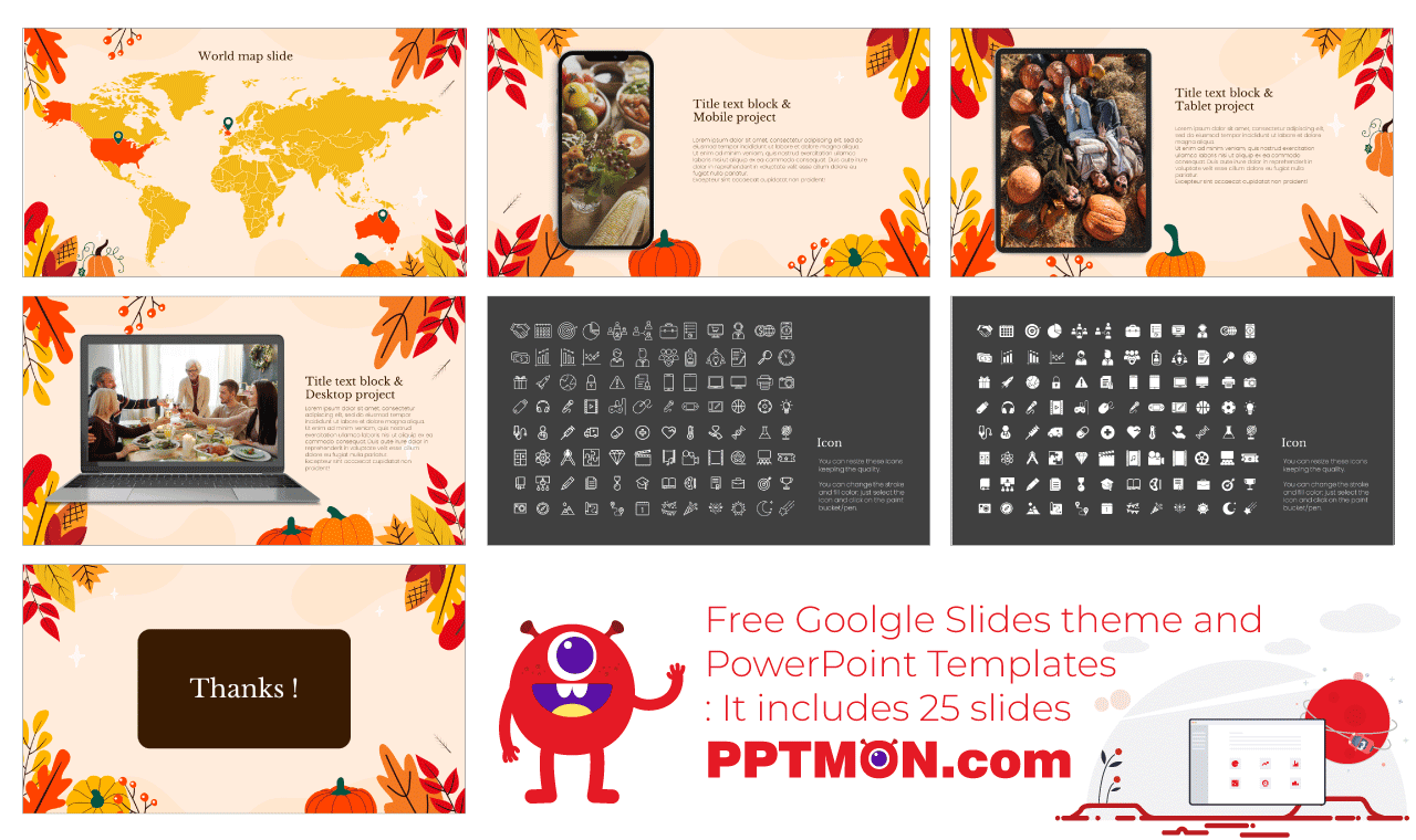 Thanksgiving Greeting Card Presentation Background Design