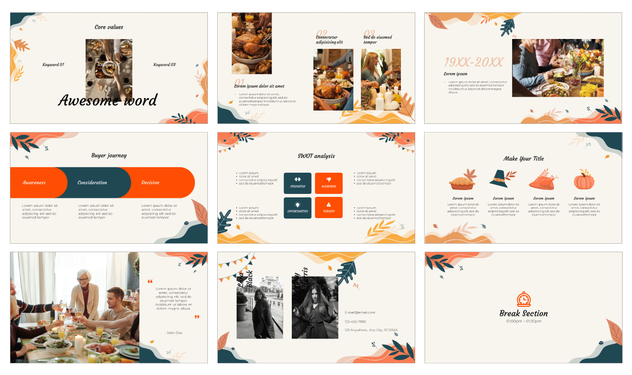 Thanksgiving Marketing Campaign PowerPoint Template Download