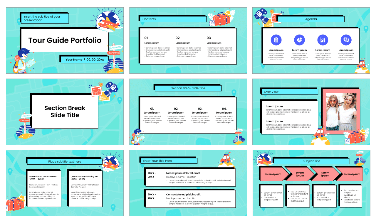 Tour Guide Portfolio Free Google Slides and PowerPoint Template