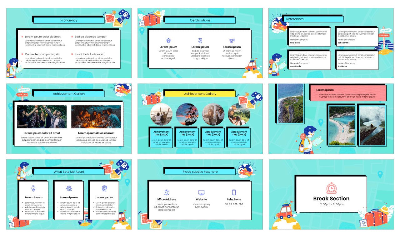 Tour Guide Portfolio Free Google Slides Template