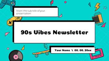 90s Vibes Newsletter Free Google Slides PowerPoint Template