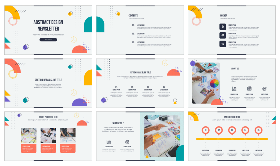 Abstract Design Newsletter Google Slides PowerPoint Template