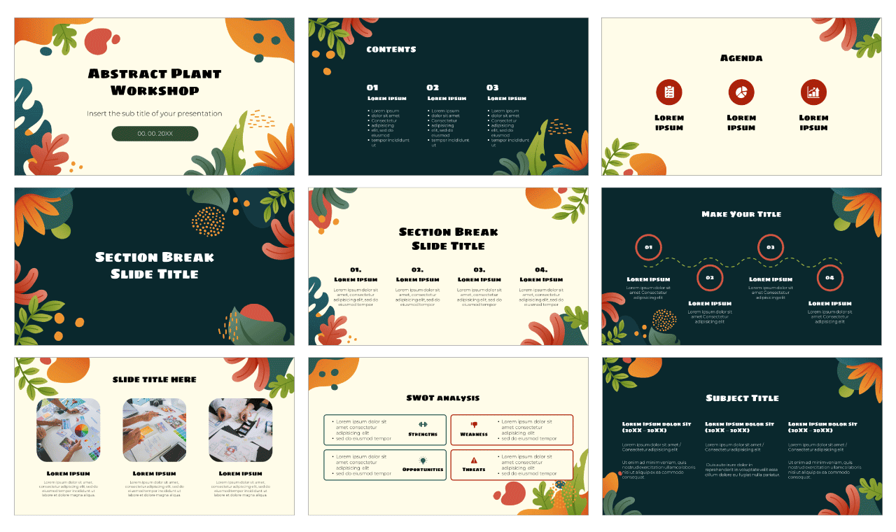 Abstract Plant Workshop Free Google Slides Template