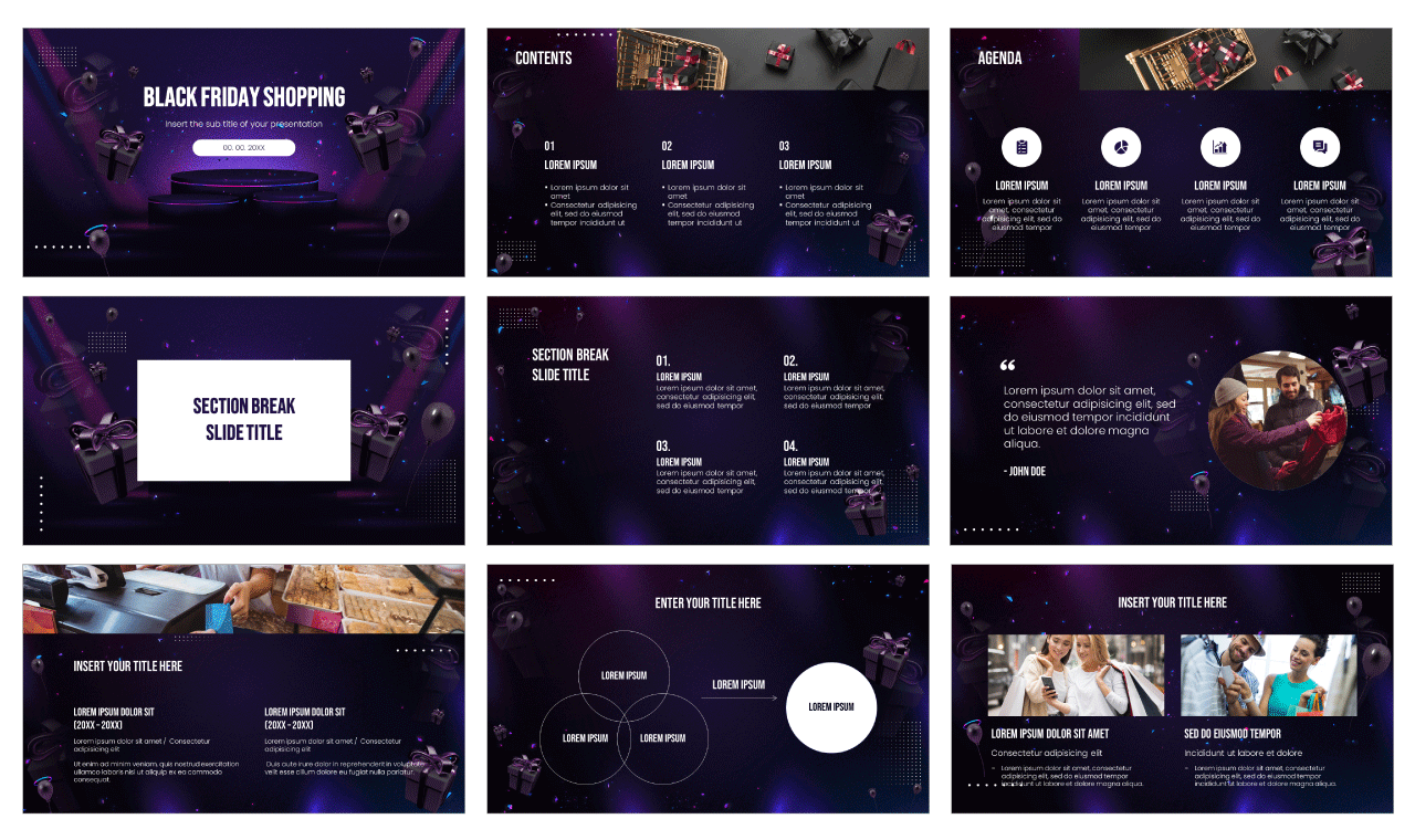 Black Friday Shopping Free Google Slides Template Theme