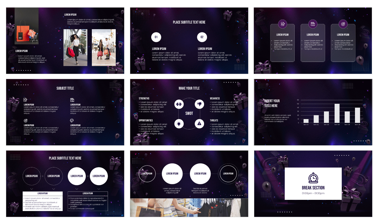 Black Friday Shopping PowerPoint Template Theme Free Download