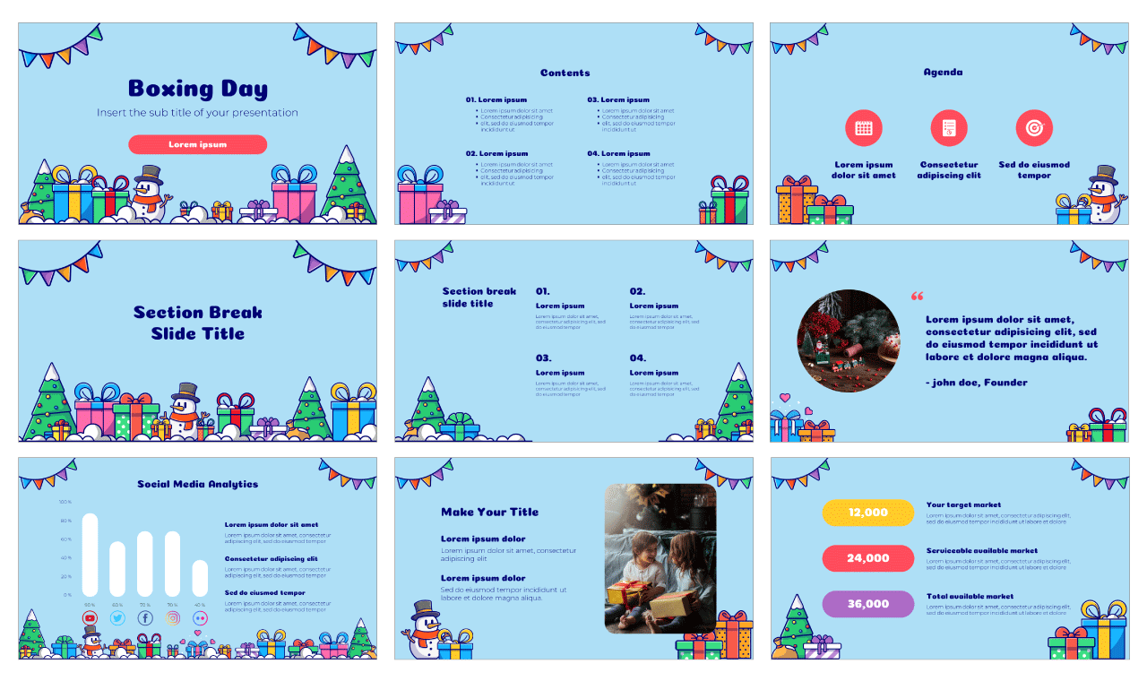 Boxing Day Free Google Slides Theme Template