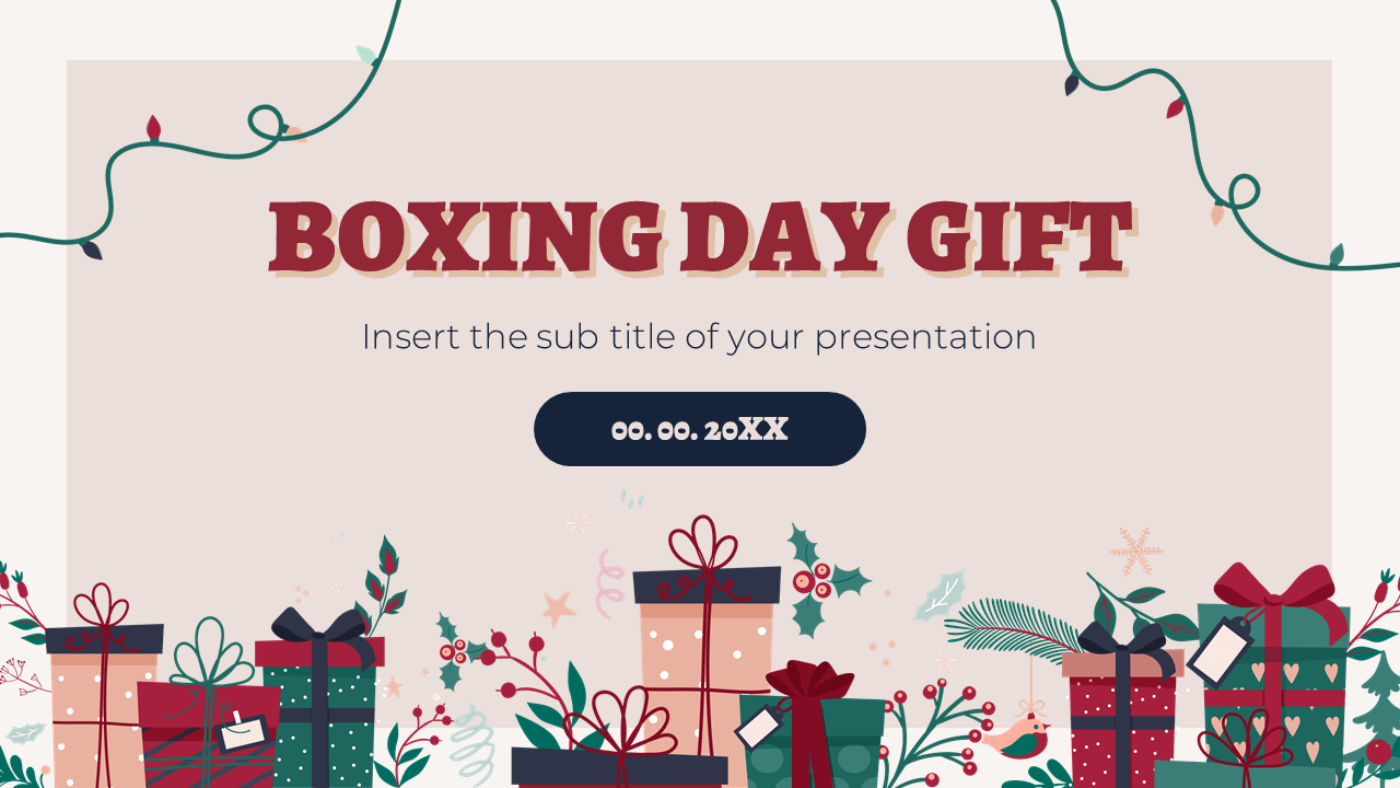 Boxing Day Gift Free Google Slides Theme PowerPoint Template