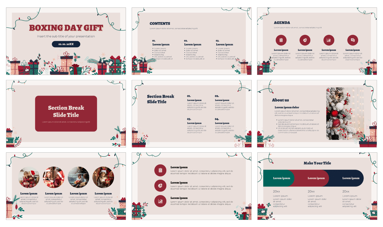 Boxing Day Gift Free Google Slides Theme Template