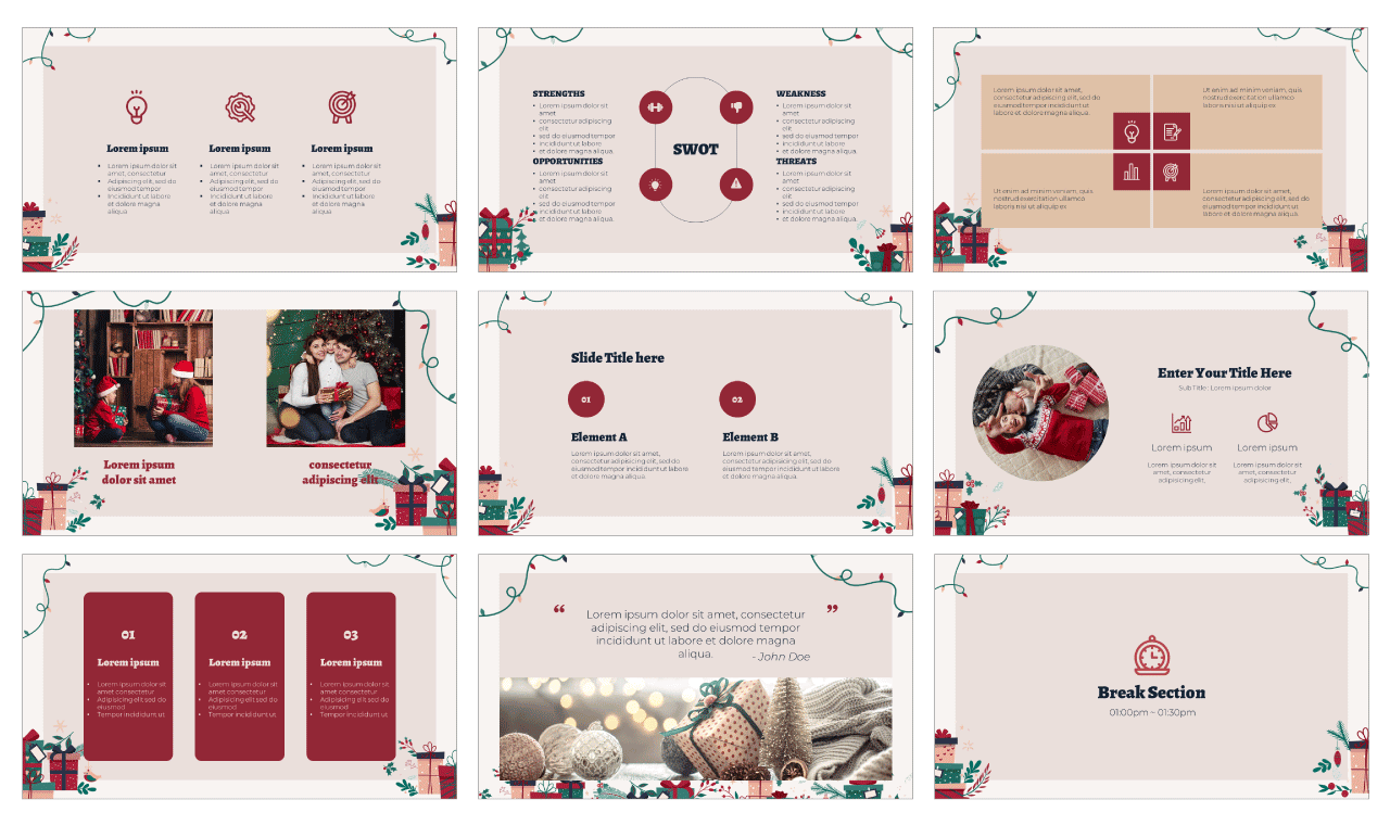 Boxing Day Gift PowerPoint Template Free Download