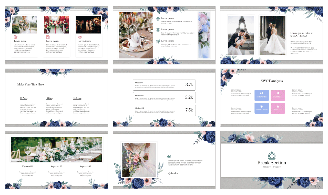 Elegant Floral Newsletter PowerPoint Template Free Download