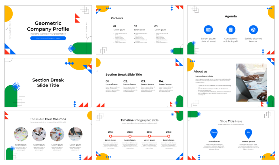 Geometric Company Profile Google Slides PowerPoint Template