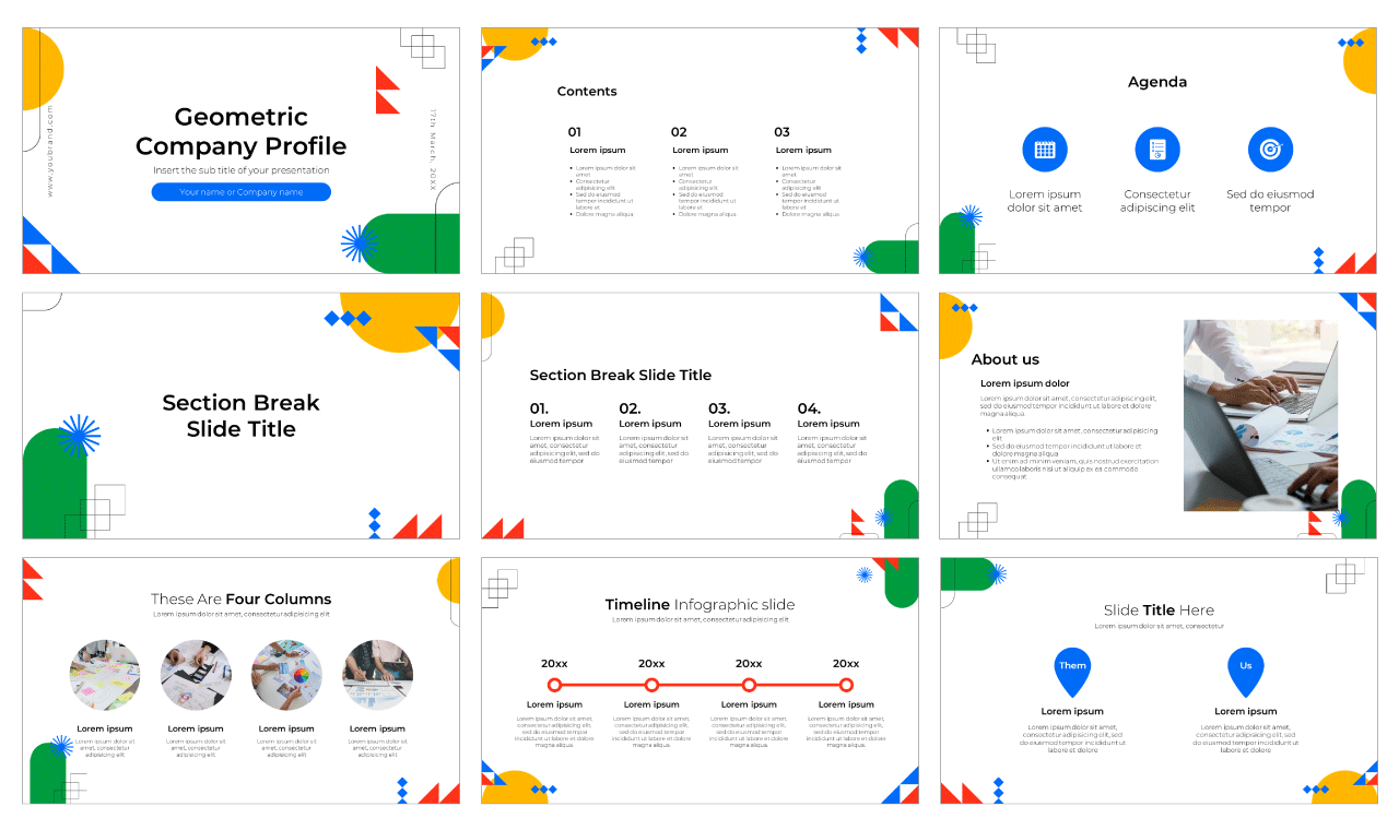Geometric Company Profile Free Google Slides Theme Template