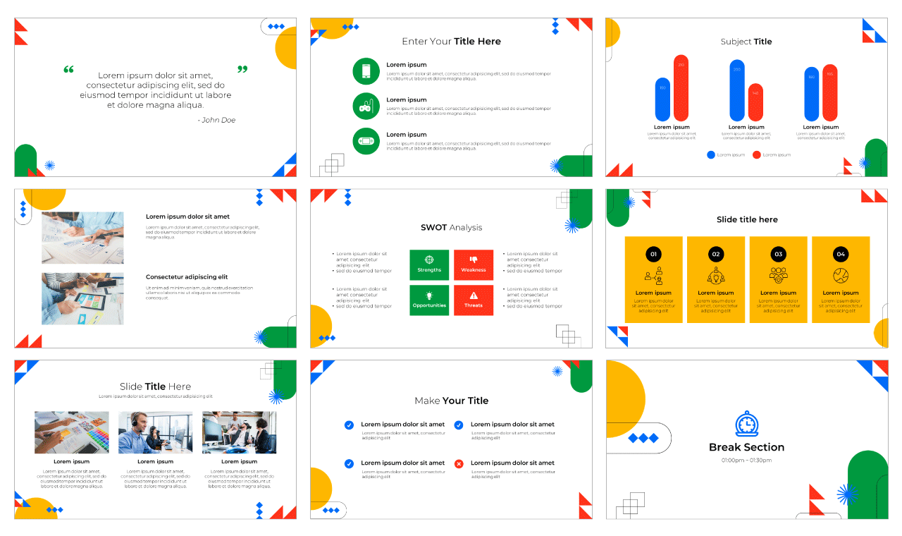 Geometric Company Profile PowerPoint Template Free Download