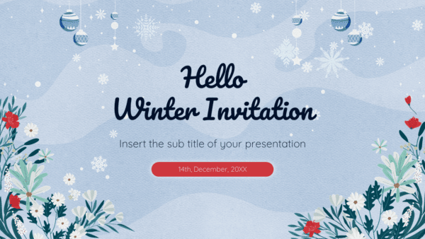 Hello Winter Invitation Free Google Slides PowerPoint Template