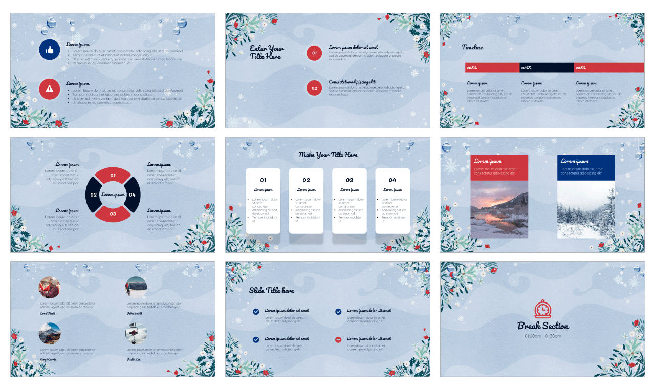 Hello Winter Invitation PowerPoint Template Free Download
