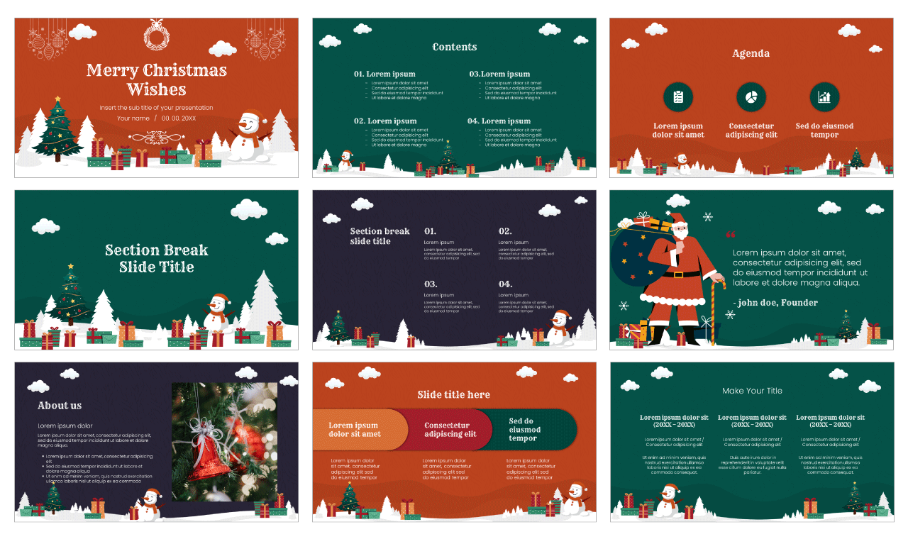 Merry Christmas Wishes Design Free Google Slides Template