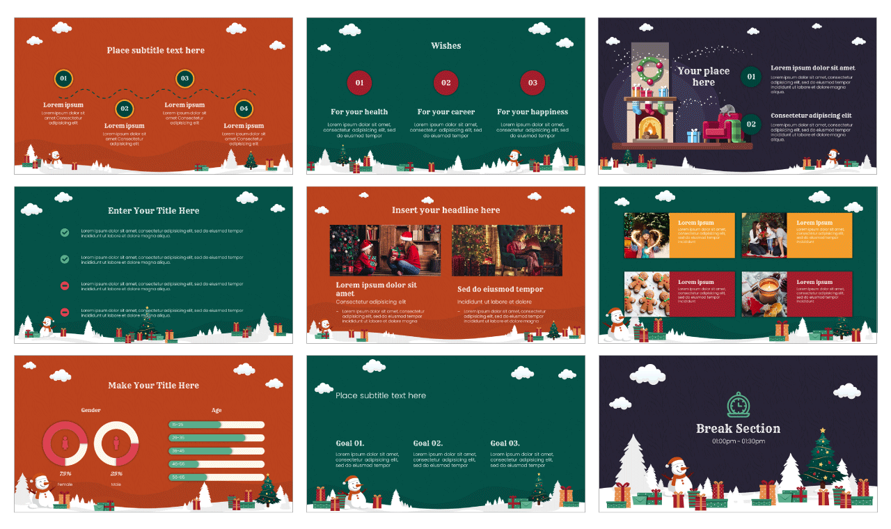 Merry Christmas Wishes PowerPoint Free Download
