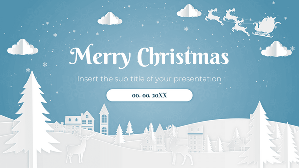 Papercut Christmas Card Free Google Slides PowerPoint Template