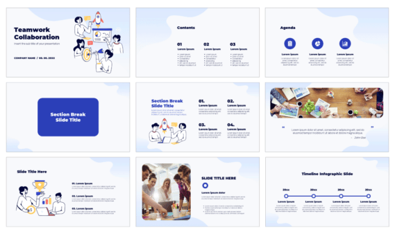 Teamwork Collaboration Free Google Slides PowerPoint Template