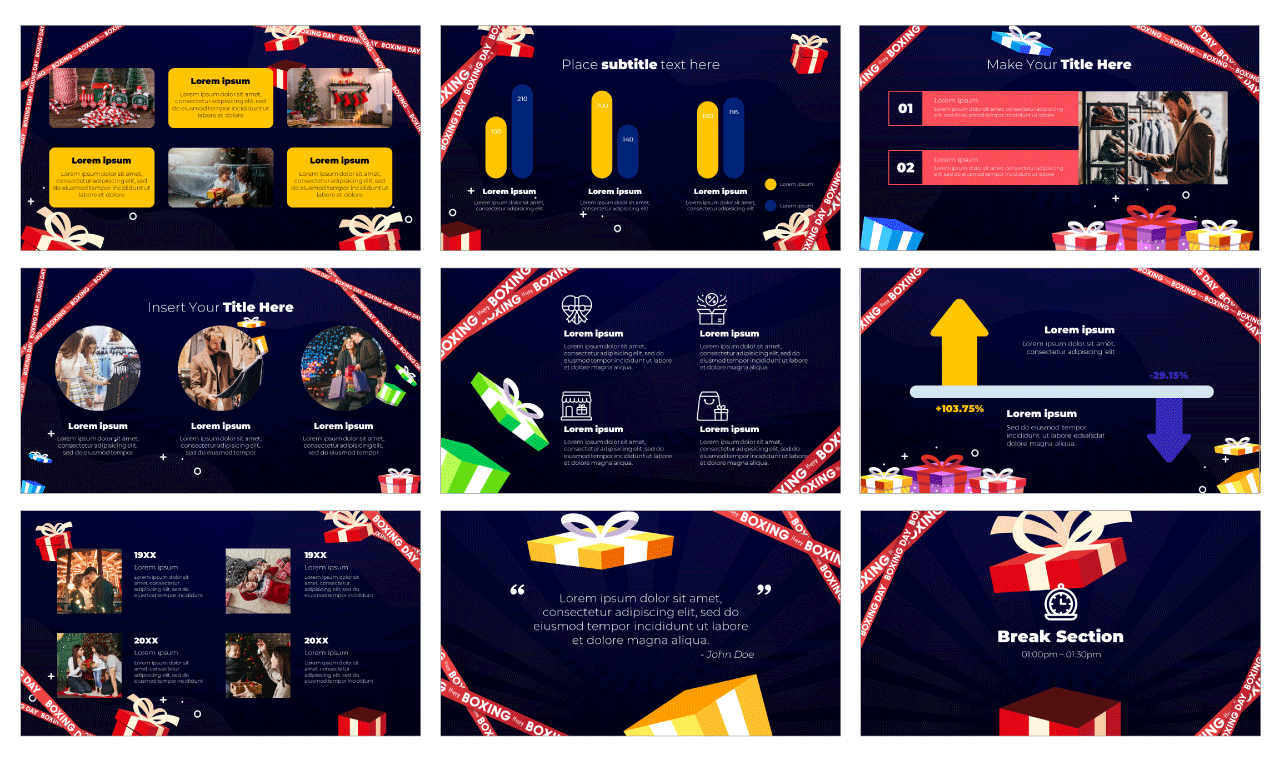 Boxing Day Sales PowerPoint Template Free Download