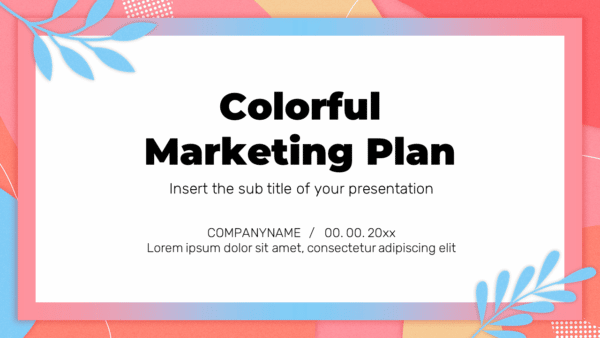 Colorful Marketing Plan Free Google Slides PowerPoint Template