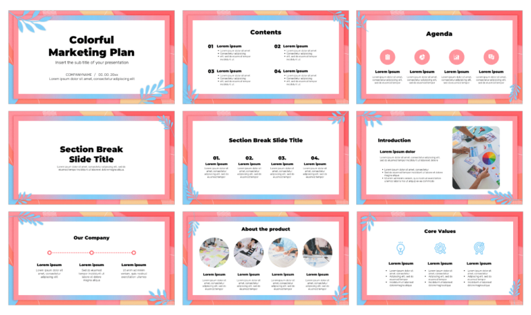 Colorful Marketing Plan Free Google Slides PowerPoint Template