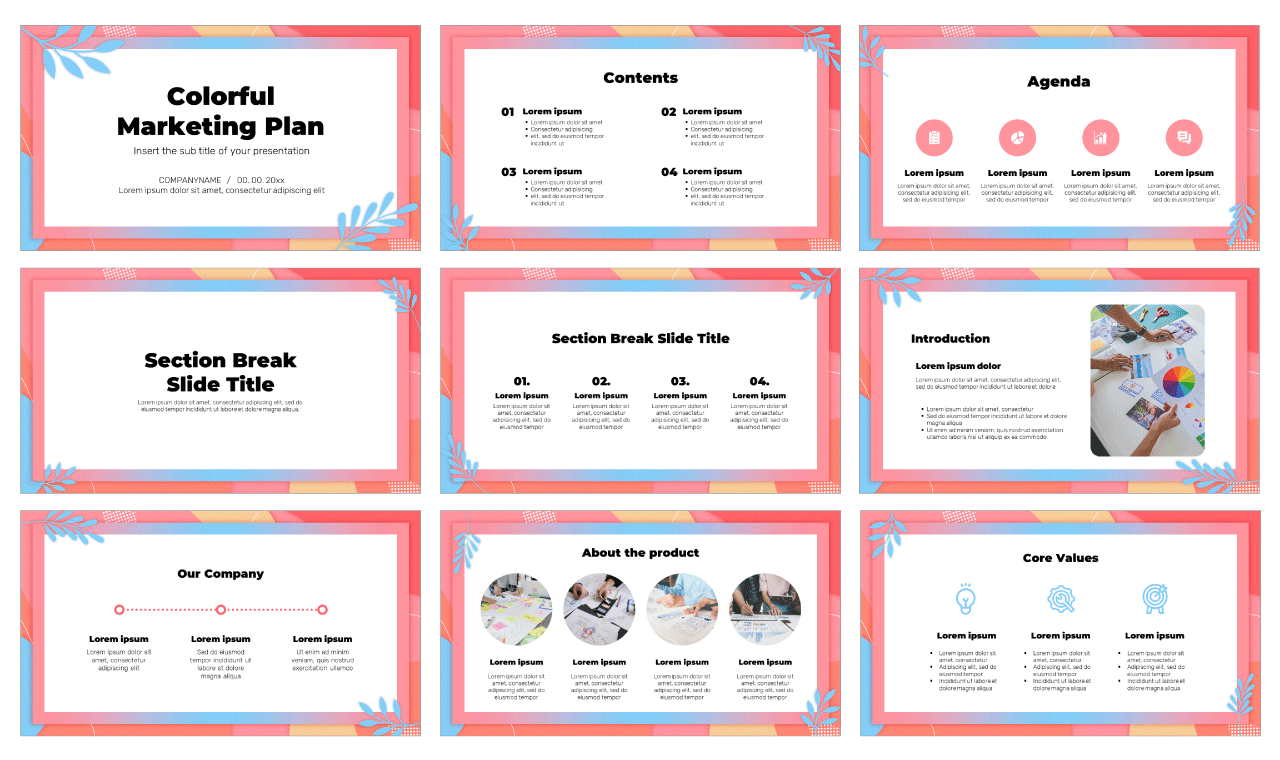 Colorful Marketing Plan Free Google Slides Theme Template