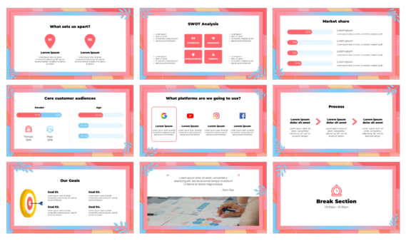 Colorful Marketing Plan Free Google Slides PowerPoint Template