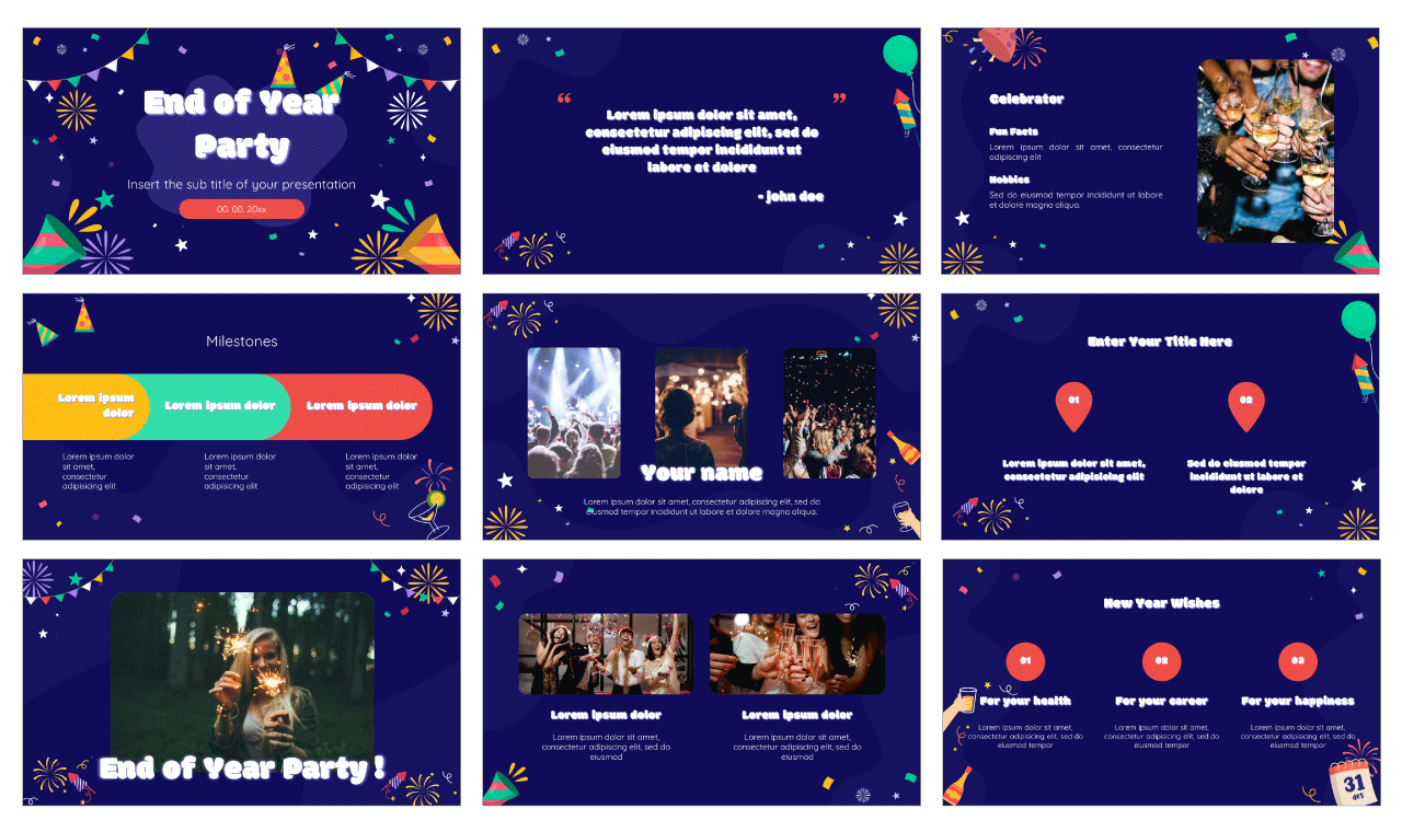 End of Year Party Free Google Slides Template Theme