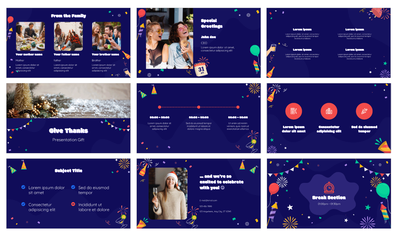 End of Year Party Free Google Slides Template PowerPoint Theme