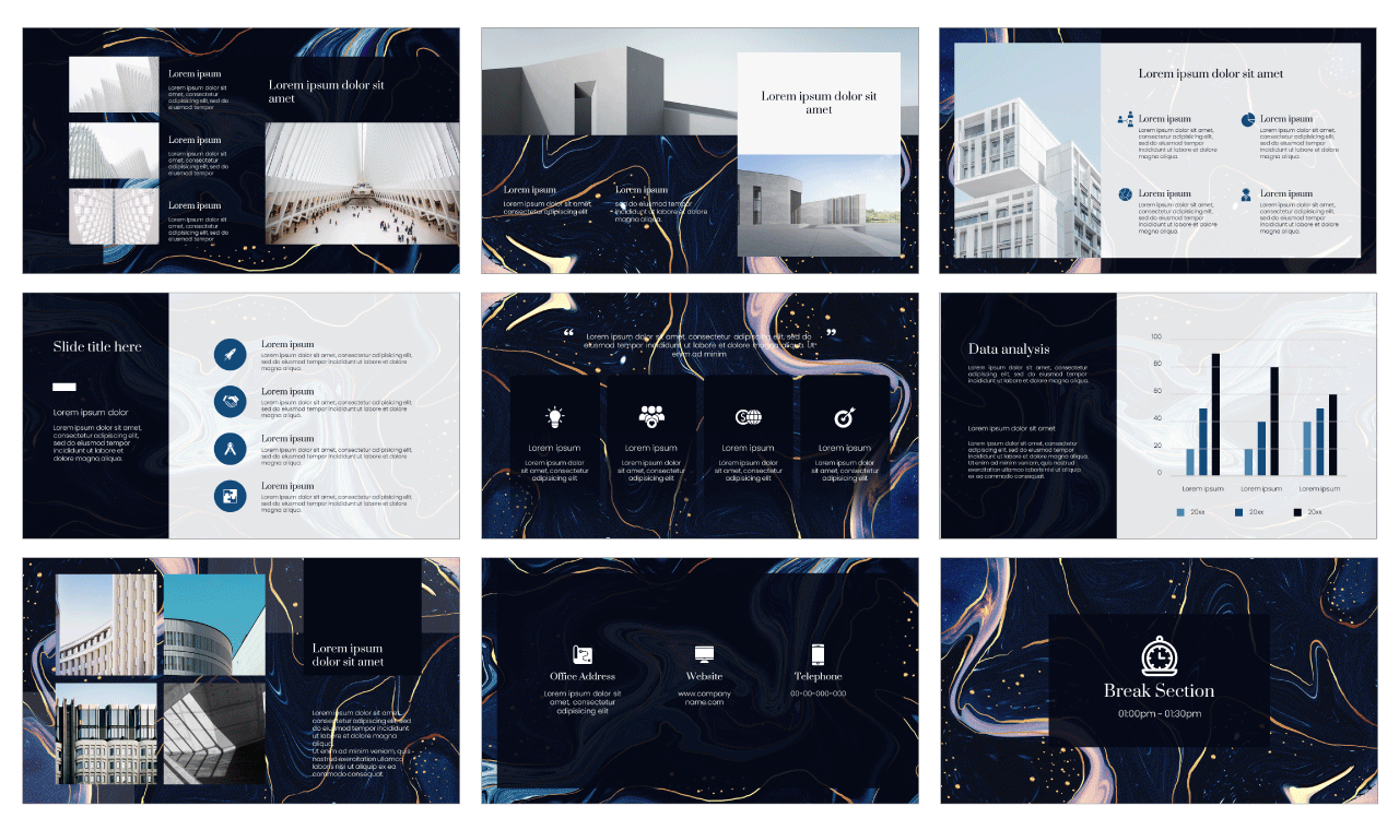 Liquid Marble Effect PowerPoint Template Free Download