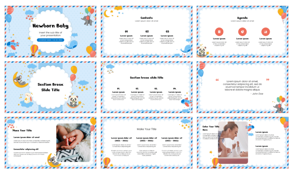 Meet Newborn Baby Free Google Slides PowerPoint Template