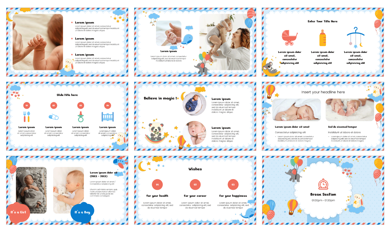 Meet Newborn Baby PowerPoint Template Free Download
