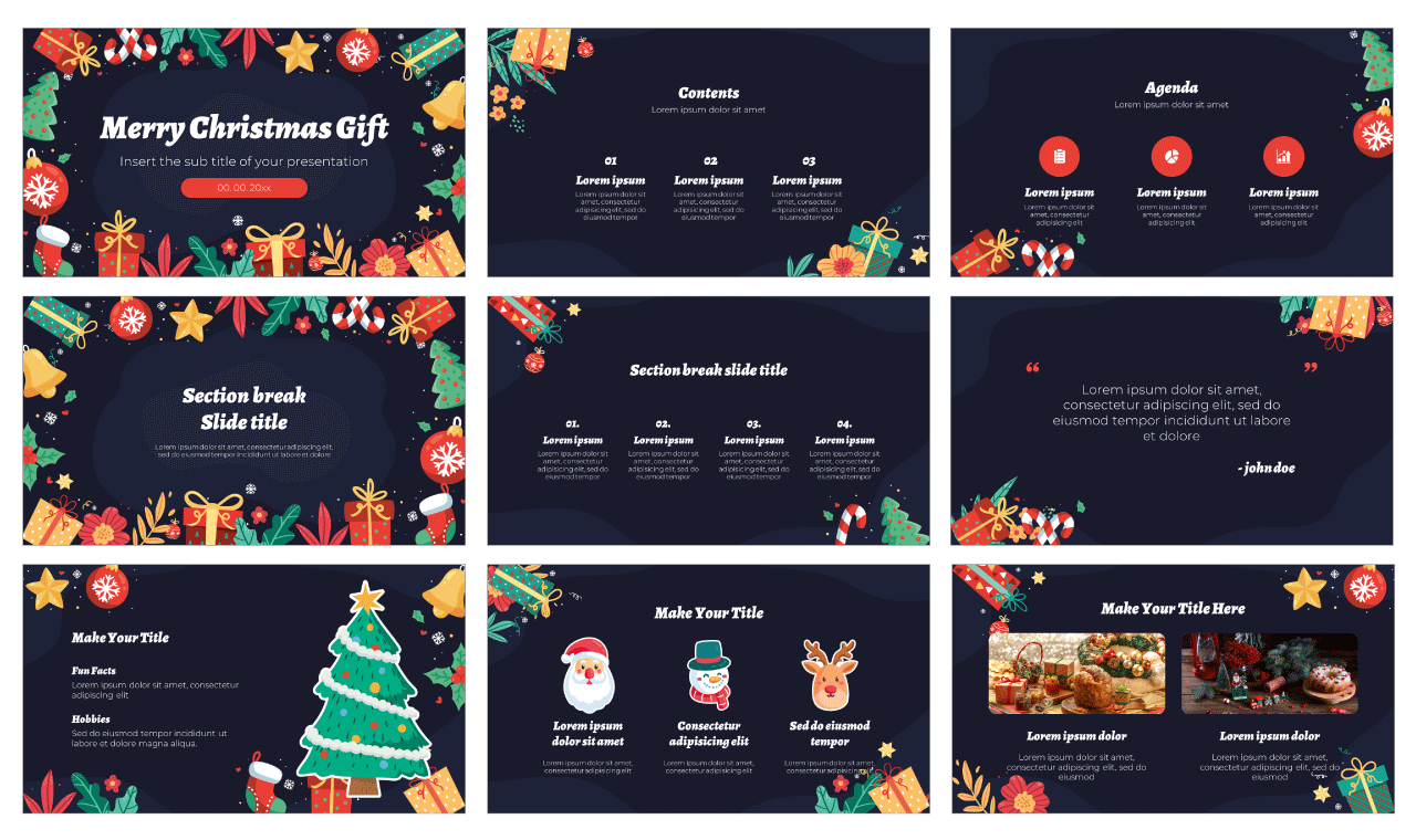 Merry Christmas Gift Free Google Slides Theme Template