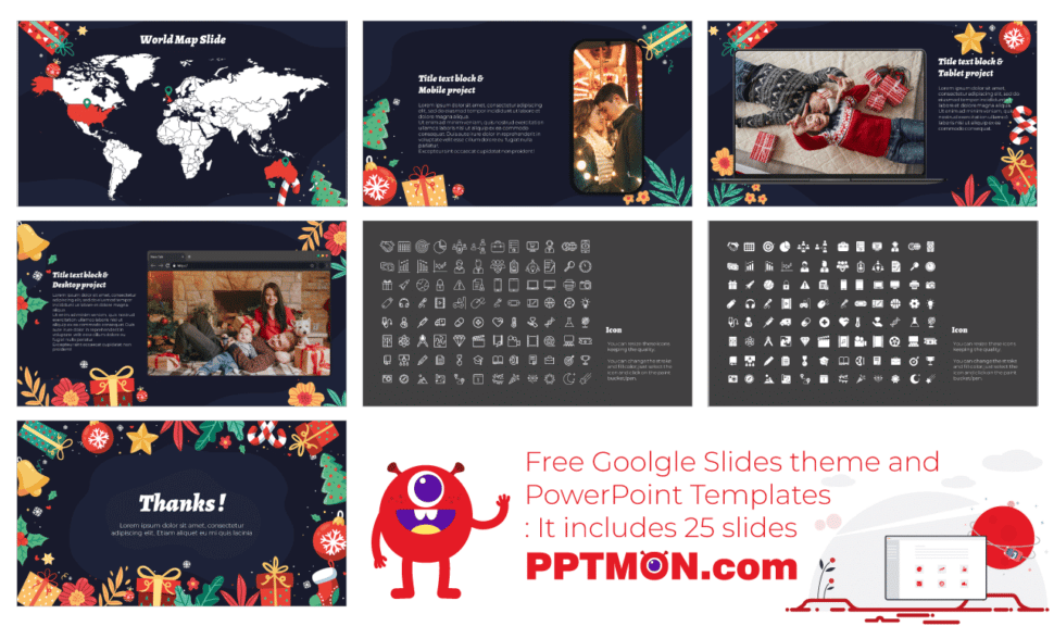 Merry Christmas Gift Free Google Slides PowerPoint Template