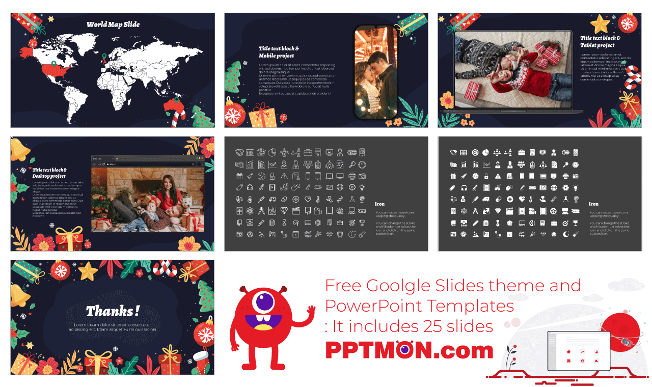 Merry Christmas Gift Presentation Background Design